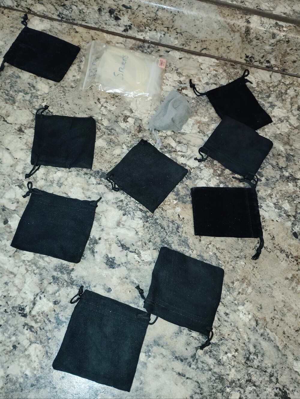 Black Velvet Drawstring Pouch for Electronics Accessories